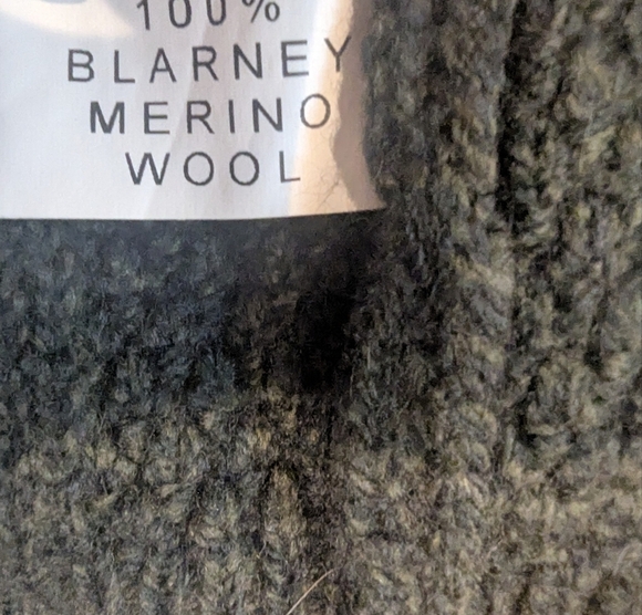 Blarney Woolen Mills Aran hooded Merino Wool Sweater, Green Women's Size L - Picture 7 of 16